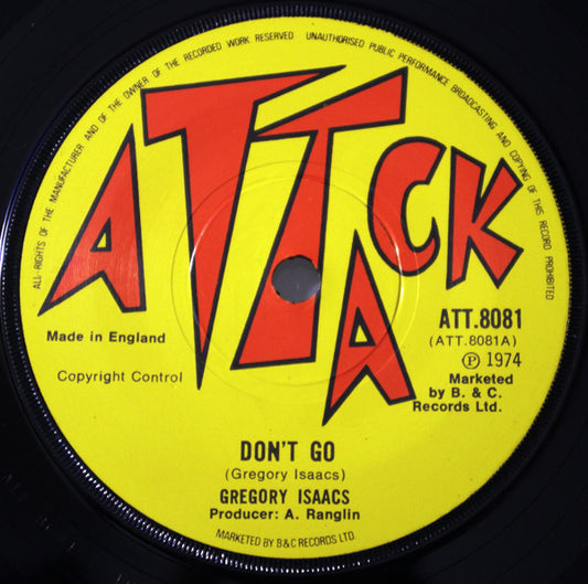 Gregory Isaacs / G.G. Allstars : Don't Go / Dub Wise (7", Single)