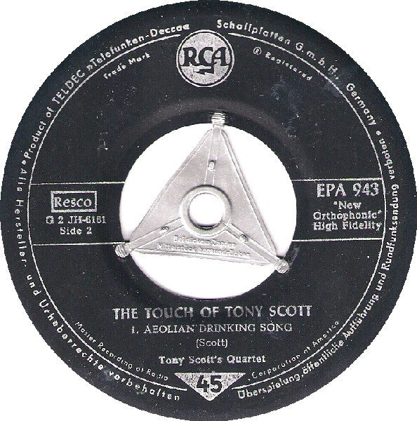Tony Scott's Quartet* : The Touch Of Tony Scott ('Round About Midnight) (7", EP, Top)