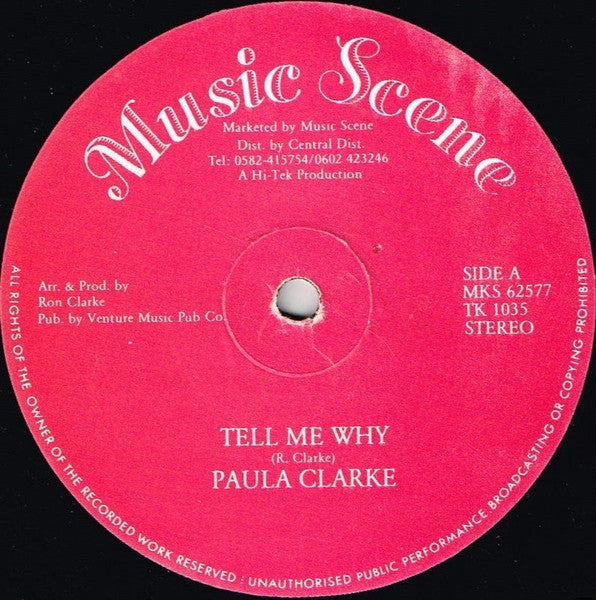 Paula Clarke : Tell Me Why / It's All Over (12")