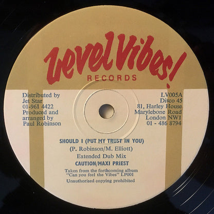 Caution (5) / Maxi Priest : Should I (Put My Trust In You) (12")