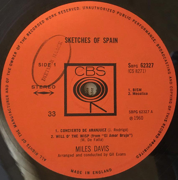 Miles Davis : Sketches Of Spain (LP, Album, RE)