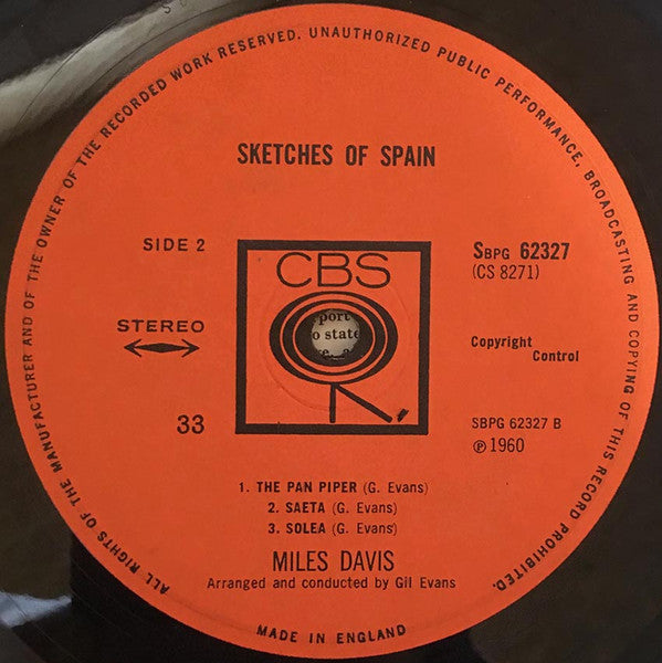 Miles Davis : Sketches Of Spain (LP, Album, RE)