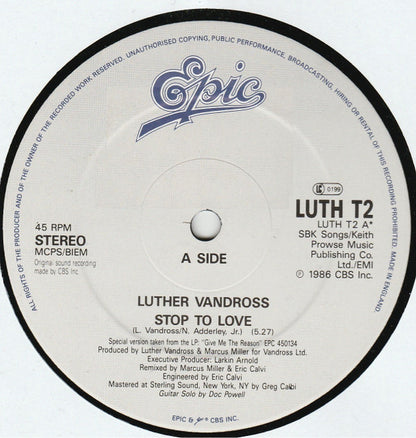 Luther Vandross : Stop To Love (12")