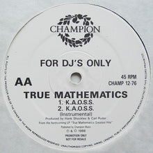 True Mathematics : For The Money / K.A.O.S.S. (12", Single, Promo)