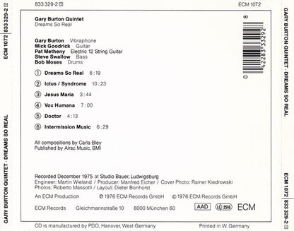 Gary Burton Quintet : Dreams So Real (CD, Album, RE, RP)
