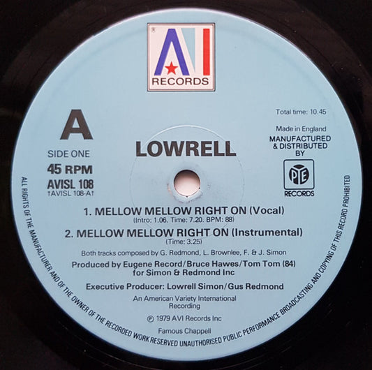 Lowrell Simon : Mellow Mellow Right On (12", Single)