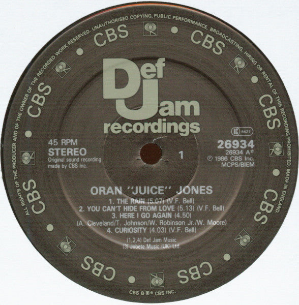 Oran 'Juice' Jones : Juice (LP, Album)