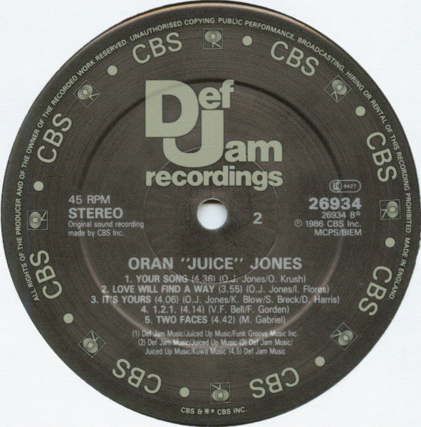 Oran 'Juice' Jones : Juice (LP, Album)