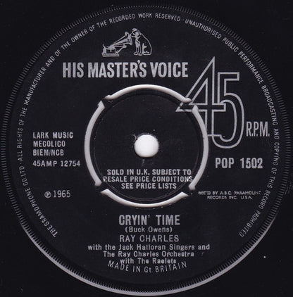 Ray Charles With The Jack Halloran Singers And Ray Charles And His Orchestra : Cryin' Time (7", Single)