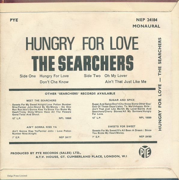 The Searchers : Hungry For Love (7", EP)