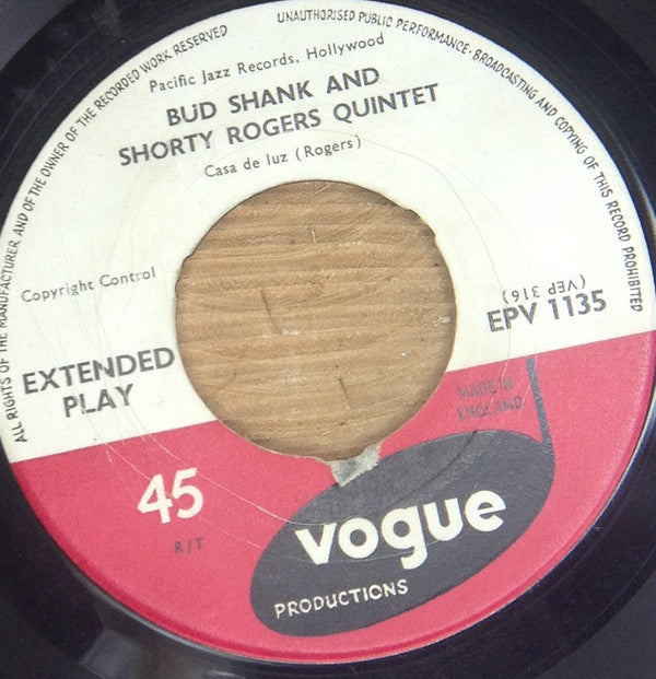 Bud Shank, Shorty Rogers : Lotus Bud (7", EP)