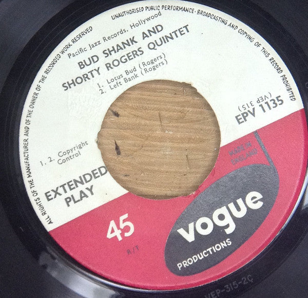 Bud Shank, Shorty Rogers : Lotus Bud (7", EP)