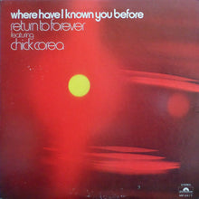 Return To Forever Featuring Chick Corea : Where Have I Known You Before (LP, Album)