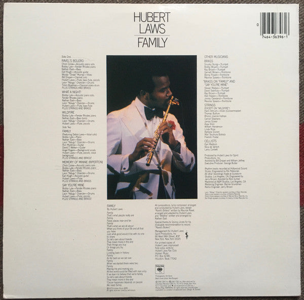 Hubert Laws : Family (LP, Album, Pit)