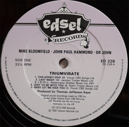 Mike Bloomfield / John Paul Hammond / Dr. John : Triumvirate (LP, Album)