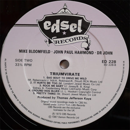 Mike Bloomfield / John Paul Hammond / Dr. John : Triumvirate (LP, Album)