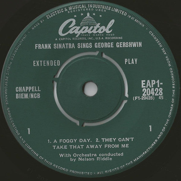 Frank Sinatra : Sings George Gershwin (7", EP, Mono)