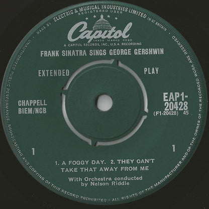 Frank Sinatra : Sings George Gershwin (7", EP, Mono)