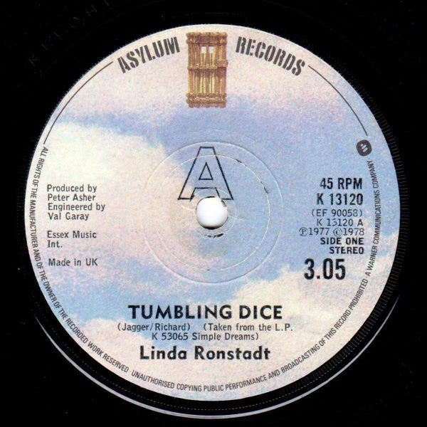 Linda Ronstadt : Tumbling Dice (7", Single)