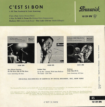 Louis Armstrong : C'est Si Bon (7", EP, Mono)