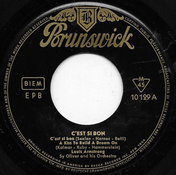 Louis Armstrong : C'est Si Bon (7", EP, Mono)