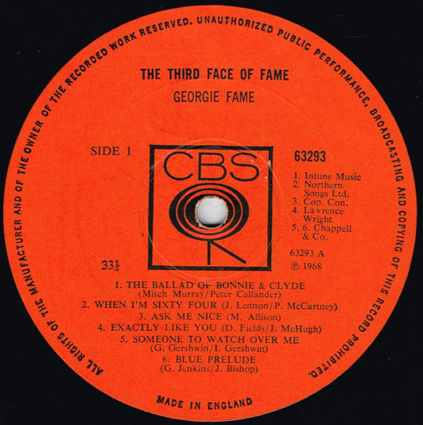 Georgie Fame : The Third Face Of Fame (LP, Album)