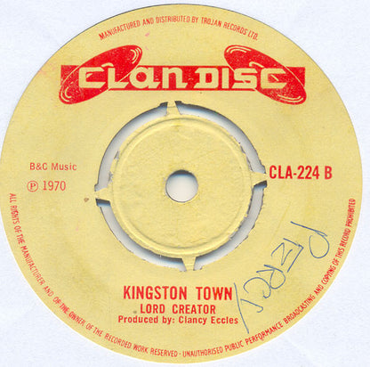 The Fabulous Flames / Lord Creator : Holly Holy / Kingston Town (7", Single, Pus)