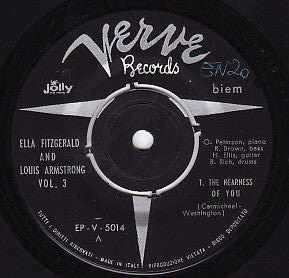 Ella Fitzgerald And Louis Armstrong : The Nearness Of You / They Can't Take That Away From Me (Ella Fitzgerald And Louis Armstrong Vol.3) (7")