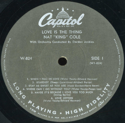 Nat King Cole : Love Is The Thing (LP, Album, Mono)