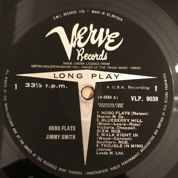 Jimmy Smith : Hobo Flats (LP, Mono)