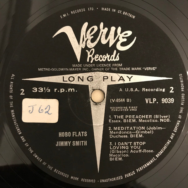 Jimmy Smith : Hobo Flats (LP, Mono)
