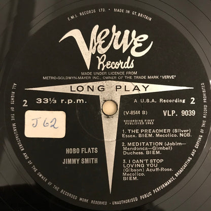 Jimmy Smith : Hobo Flats (LP, Mono)