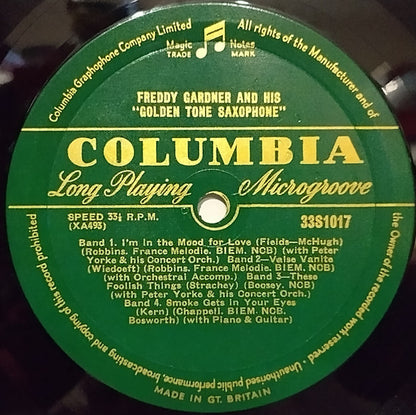 Freddy Gardner : Freddy Gardner And His Golden Tone Saxophone (10", Album)