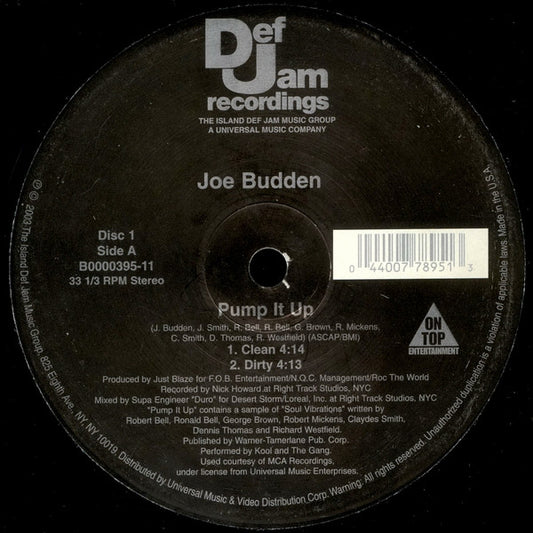 Joe Budden : Pump It Up (12")