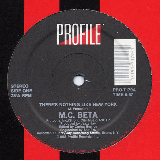 M.C. Beta : There's Nothing Like New York (12")
