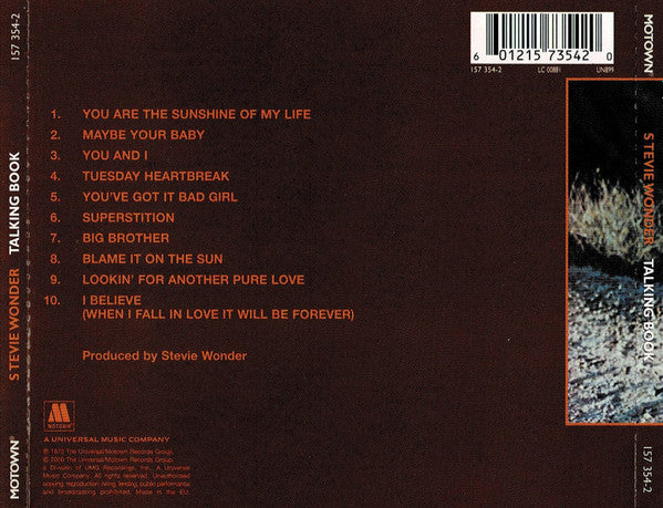 Stevie Wonder : Talking Book (CD, Album, RE)
