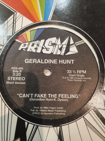 Geraldine Hunt : Can't Fake The Feeling (12")