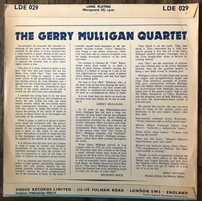 Gerry Mulligan Quartet : Volume 1 (10", RP)