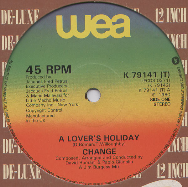 Change : A Lover's Holiday (12", Single)