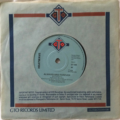 Heatwave : Always And Forever (7", Single)