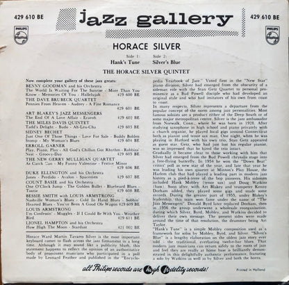 The Horace Silver Quintet : Jazz Gallery (7", EP)