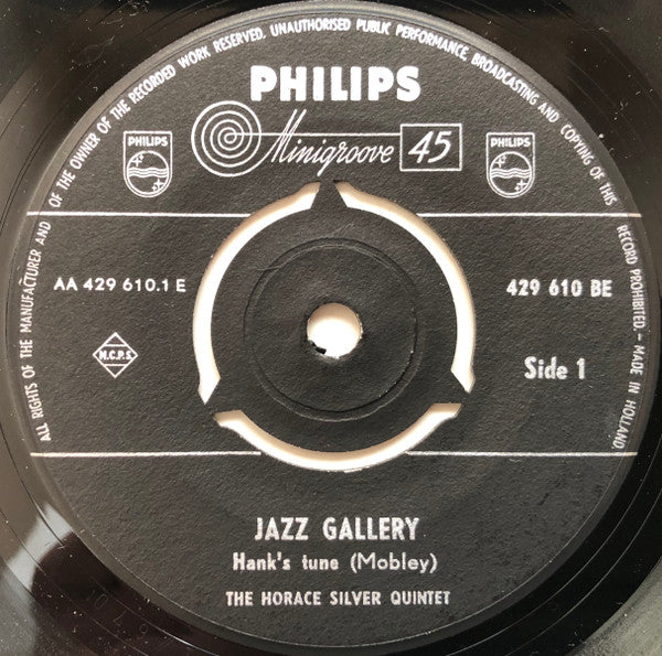 The Horace Silver Quintet : Jazz Gallery (7", EP)