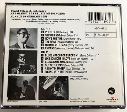 Art Blakey & The Jazz Messengers : A La Mémoire D'Art Blakey - Au Club St Germain 1958 (2xCD, Comp, RE)