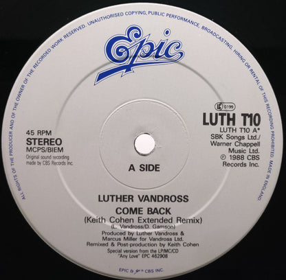 Luther Vandross : Come Back (12")