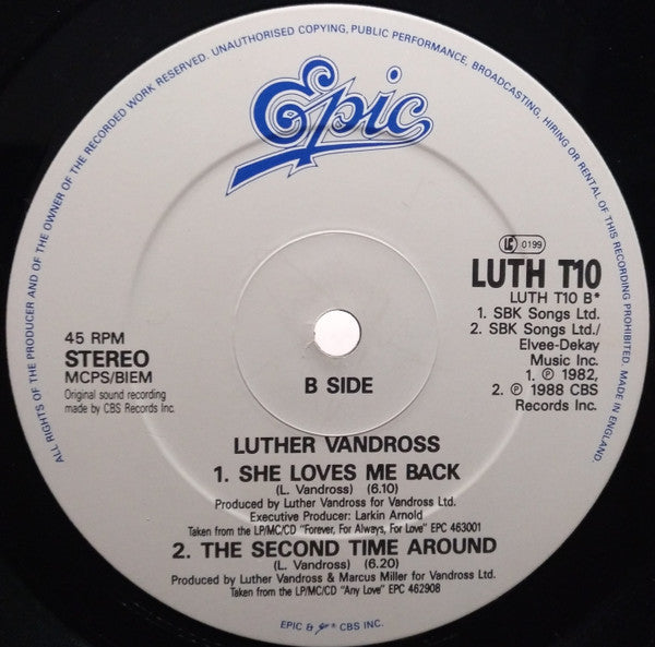 Luther Vandross : Come Back (12")