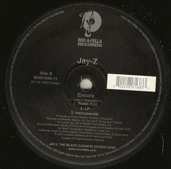 Jay-Z : Dirt Off Your Shoulder / Encore (12")