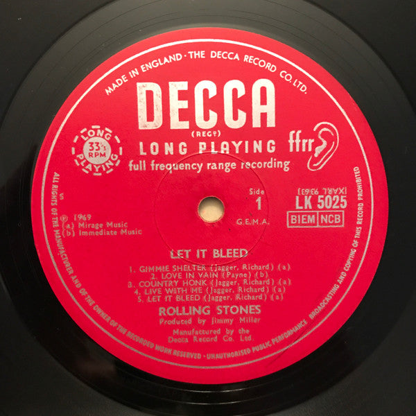 The Rolling Stones : Let It Bleed (LP, Album, Mono)