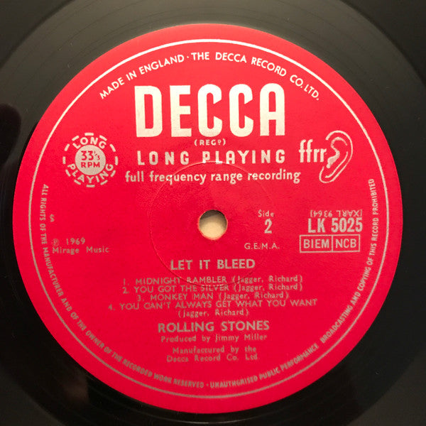The Rolling Stones : Let It Bleed (LP, Album, Mono)