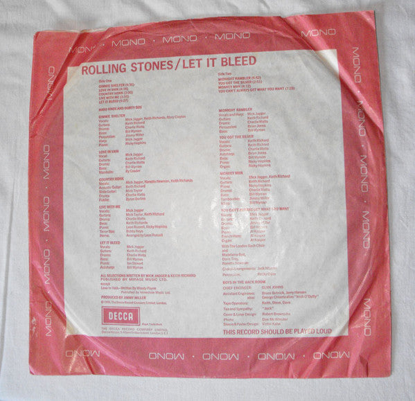 The Rolling Stones : Let It Bleed (LP, Album, Mono)