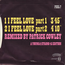 Donna Summer : I Feel Love (Special New Version Remix By Patrick Cowley) (7", Single)